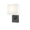 Z-Lite Saxon 1 Light Wall Sconce, Matte Black & White 815-1S-MB - alternate 4
